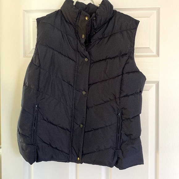 GAP puffy vest, XL, navy with small polka dots - Picture 2 of 6